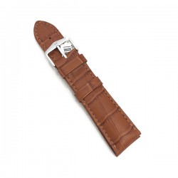20mm Golden Brown Duke Alligator Embosed Leather Watch Band  